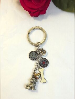Little Gifts Dog Charm Key Chain I ♡ My Dog Dog Bone & Bowl Charms